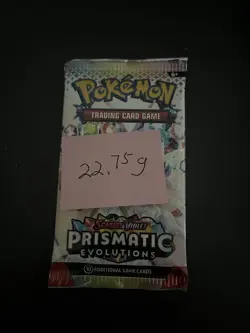 22.75g VERY HEAVY Prismatic Evolutions Pokemon Sealed Booster Pack New - Image 3