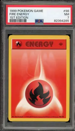 Pokemon Fire Energy Base Set Shadowless 1st Edition #98 PSA 7 - Image 1