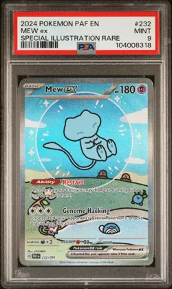 2024 Pokemon Paldean Fates Mew Ex Special Illus. Rare #232 MINT PSA 9 - Image 1