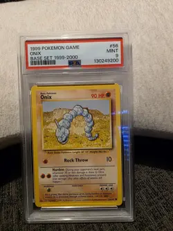PSA 9 Vintage Onix 56/102 Base Set Pokemon Card WOTC 1999-2000 4th Print - Image 1