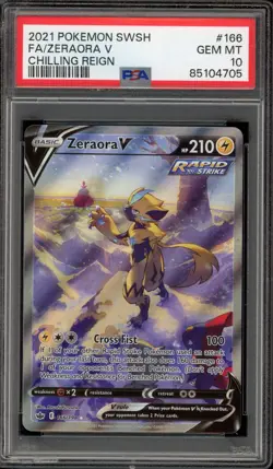 Pokemon Zeraora V Chilling Reign Full Alt Art #166 PSA 10 Gem Mint - Image 1