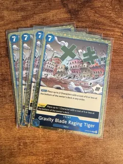 4x Gravity Blade Raging Tiger OP06-058 R Wings Of The Captain One Piece Playset - Image 1