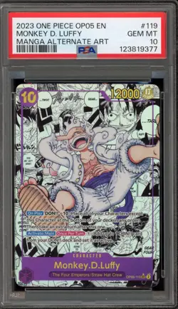 One Piece CCG Monkey.D.Luffy Manga Alternate Art OP05-119 PSA 10 Gem Mint - Image 1