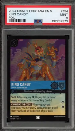 Disney Lorcana King Candy Sweet Abomination Shimmering Skies Foil #154 PSA 9 - Image 1