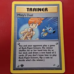 Misty's Duel 123/132 Gym Heroes Regular First Edition Pokemon Card LP - Image 1