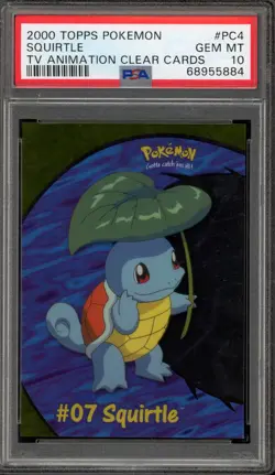 Pokemon Topps Squirtle TV Animation Clear Cards #PC4 (#07) PSA 10 Gem Mint - Image 1