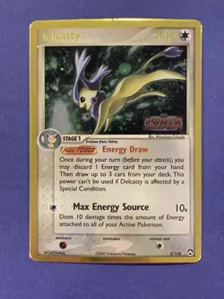 (2) Gold Pokemon Cards Delcatty Power Keepers 8/108 Holo Rare Stamped - Image 3