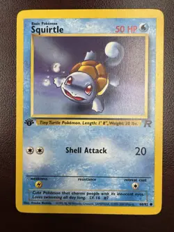 Pokemon Card - Squirtle Team Rocket 68/82 Common 1st Edition LP - Image 1