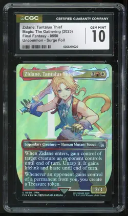 MTG Final Fantasy Zidane Tantalus Thief Rare Surge Foil #0550 CGC 10 GEM MINT - Image 1