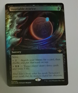 Insatiable Avarice Ext Art FOIL Outlaws Thunder Junction MTG Magic the Gathering - Image 1