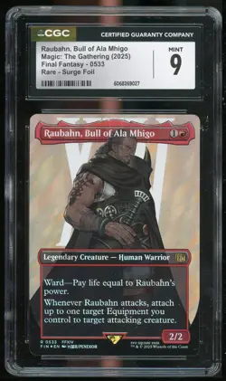 MTG Final Fantasy Raubahn Bull of Ala Mhigo Rare Surge Foil #0533 CGC 9 MINT - Image 1
