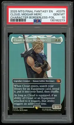 MTG Final Fantasy Cloud Midgar Merc Borderless #0375 PSA 10 GEM MINT - Image 1