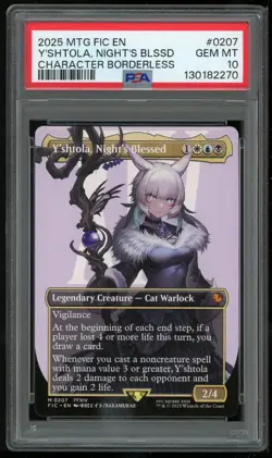 MTG Final Fantasy Y'shtola Night's Blessed Borderless #0207 PSA 10 GEM MINT - Image 1