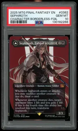 MTG Final Fantasy Sephiroth Fabled Soldier Borderless #0382 PSA 10 GEM MINT - Image 1