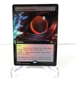 MTG Insatiable Avarice OTJ 0325 R NM FOIL Extended Art Pack Fresh - Image 1