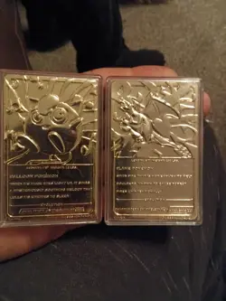 23K Gold Plated CHARIZARD & JIGGLYPUFF Trading Card 1999 POKEMON NINTENDO - Image 2