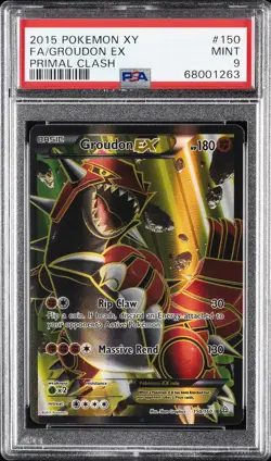 2015 POKEMON XY PRIMAL CLASH #150 FULL ART/GROUDON EX PSA 9 - Image 1