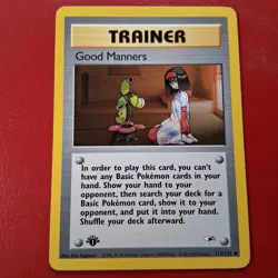 Good Manners 111/132 Gym Heroes Regular First Edition Pokemon Card Lp - Image 1