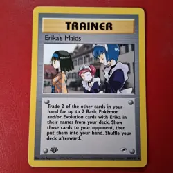 Erika's Maids 109/132 Gym Heroes Regular First Edition Pokemon Card LP - Image 1