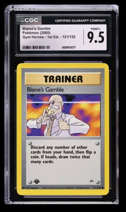 2000 Pokemon Gym Heroes Blaine's Gamble CGC 9.5 English #121/132 1st Edition - Image 1