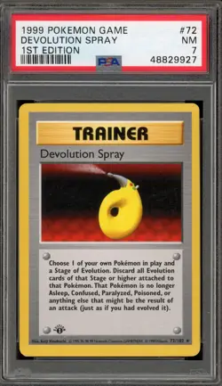 Pokemon Devolution Spray Base Set Shadowless 1st Edition Rare #72 PSA 7 - Image 1