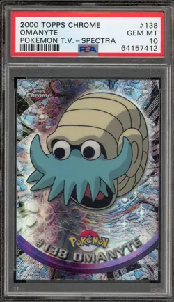 Pokemon Topps Chrome Omanyte Spectra #138 PSA 10 Gem Mint - Image 1
