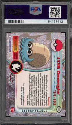 Pokemon Topps Chrome Omanyte Spectra #138 PSA 10 Gem Mint - Image 2