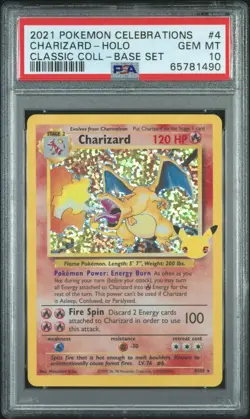 2021 Pokemon Classic Collection Charizard-Holo #4 GEM MT Celebrations PSA 10 - Image 1