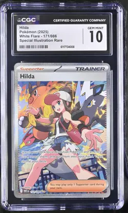 2025 Pokemon Hilda White Flare 171/086 SIR CGC GEM MINT 10 - Image 1