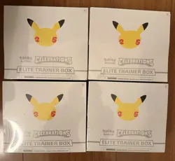 Pokemon TCG: 25th Anniversary Celebrations Elite Trainer Box (2021) 4 Boxes 820650809439 - Image 1