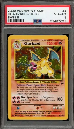 Pokemon Charizard Base Set 2 Holo Rare #4 PSA 4 - Image 1