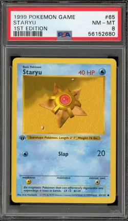 Pokemon Staryu Base Set Shadowless 1st Edition #65 PSA 8 - Image 1