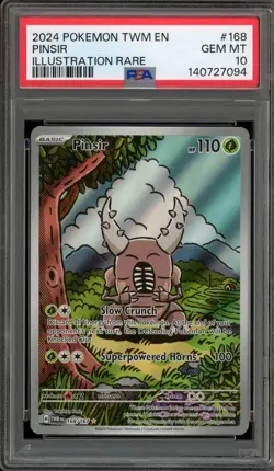 Pokemon Pinsir Twilight Masquerade Illustration Rare #168 PSA 10 Gem Mint - Image 1