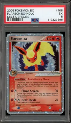 Pokemon Flareon ex EX Delta Species Holo Ultra Rare #108 PSA 5 - Image 1