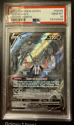 Pokemon Zacian V GG48/GG70 Crown Zenith Galarian Gallery Holo Ultra Rare PSA 10 - Image 1