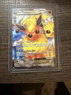 Pokemon TCG Flareon EX Holo Rare Heavily Played/Damaged Condition - Image 1