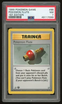 1999 Pokemon 1st Edition Shadowless Pokemon Flute #86 PSA 7 - Image 1