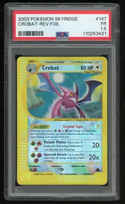 Pokemon Crobat Reverse Foil Holo Shiny Skyridge 147/144 2003 PSA 1.5 FR WOTC - Image 1