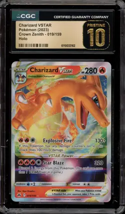 Pokemon Charizard VSTAR Crown Zenith Holo Ultra Rare #019 CGC 10 Pristine - Image 1