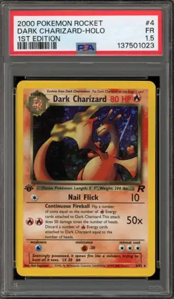 Pokemon Dark Charizard Team Rocket 1st Edition Holo Rare #4 PSA 1.5 - Image 1