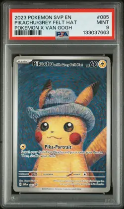 2023 Pokemon Pikachu/Grey Felt Hat #085 MINT Black Star Promo PSA 9 - Image 1