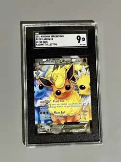 2016 POKEMON GENERATIONS RADIANT #RC28 FULL ART/FLAREON EX Ultra Rare SGC 9 - Image 1