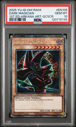 Dark Magician RA04-EN106 1st Edition Arkana Artwork QCR Yugioh PSA 10 *745 - Image 1