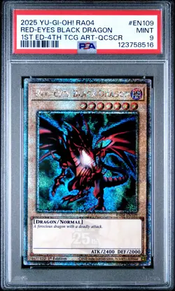 Red-eyes Black Dragon RA04-EN109 1st Edition-4th QCR Yugioh PSA 9 *516 - Image 1