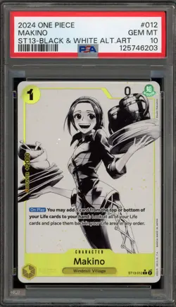 One Piece CCG Makino Black & White Alternate Art ST13-012 PSA 10 Gem Mint - Image 1