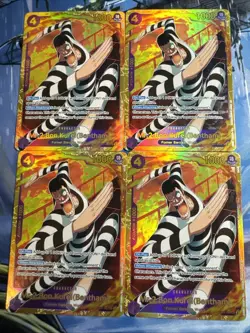One Piece CCG - 4x Mr.2.Bon Kurei (Bentham) EB01-061 Playset From PRB-02 Premium - Image 1