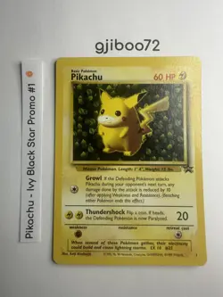 Pokemon IVY Pikachu Black Star 1 - League Promo Exclusive WotC - 1999 Card - Image 1
