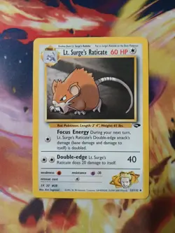 Pokemon TCG Lt. Surge's Raticate Gym Heroes - Image 1