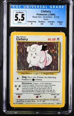 Pokemon - Base Set clefairy black dott error misprint cgc psa - Image 1