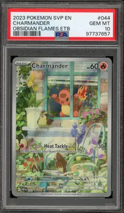 Pokemon Charmander Obsidian Flames ETB Promo SVP EN 044 PSA 10 Gem Mint - Image 1